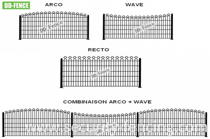 868 656 Double Horizontal Metal Wire Welded Arch Top Deco Double Wire Mesh Fence for Garden Road Pedestrian Park Factory School Residential